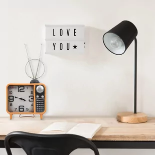 vidaXL vidaXL Zegar stołowy pomarańczowo-czarny 25x11x48 cm żelazo i MDF 321479 - Zegary - miniaturka - grafika 1