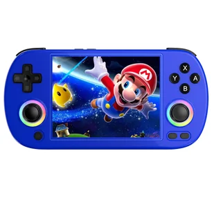 Konsola do gier retro ANBERNIC RG40XX H ze światłem RGB, karta TF 64GB z ponad 5000 gier, LPDDR4 1GB - Niebieski - Konsole i gry retro - miniaturka - grafika 1