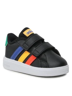 adidas Sneakersy Grand Court Lifestyle Hook and Loop Shoes HP8918 Czarny - Buty dla dziewczynek - miniaturka - grafika 1