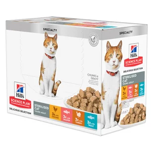 Hills Feline Young Adult Sterilised Multipack saszetka 12x85g - Mokra karma dla kotów - miniaturka - grafika 2
