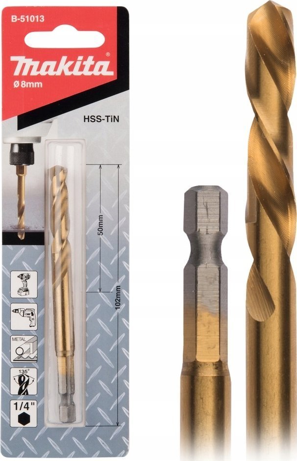 Makita Wiertło WIERTŁO DO METALU HSS-TIN 1/4