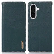 Portfele - Skórzane etui do Galaxy A56 5G z teksturą Nappa i pokrowcem na telefon z portfelem Zielony - miniaturka - grafika 1