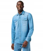 Koszule męskie - Koszula Wrangler WESTERN SHIRT 112362744 Light Wash M - miniaturka - grafika 1