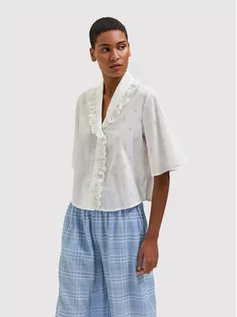 Koszule damskie - Selected Femme Koszula Brody 16083752 Biały Relaxed Fit - grafika 1