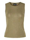 Koszulki i topy damskie - Pieces Top "Salima" w kolorze oliwkowym - miniaturka - grafika 1