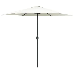 vidaXL Parasol ogrodowy na słupku aluminiowym, 270x246 cm, biały 47345 - Parasole ogrodowe - miniaturka - grafika 1