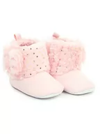 Buty dla dziewczynek - Buciki niemowlęce niechodki na rzepy różowe z kokardką 0-6 miesięcy - miniaturka - grafika 1
