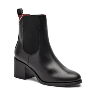 Tommy Hilfiger Skórzane botki na słupku - Botki damskie - miniaturka - grafika 1