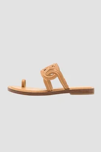 MICHAEL KORS Brązowe klapki Alma Flat Sandal - Michael Kors - Klapki i japonki damskie - miniaturka - grafika 1