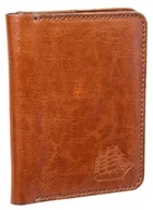 Etui na dokumenty i karty - Etui Na Karty Dokumenty PolskaGalanteria Duże BRĄZOWY Skóra Naturalna Pionowe z Miejscem Na Bilon MOTYW STATEK 12 x 9 [cm] - miniaturka - grafika 1