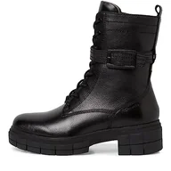Botki damskie - Tamaris Comfort Damskie buty 8-85213-41, skórzane, Comfort Fit, wymienna wkładka, sportowe buty na co dzień, buty z dekoracją, botki, Czarna papka, 37 EU Weit - miniaturka - grafika 1