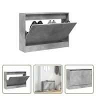 Szafki na buty - The Living Store Szafka na buty betonowa szara 80x21x57 cm materiał drewnopochodny - miniaturka - grafika 1