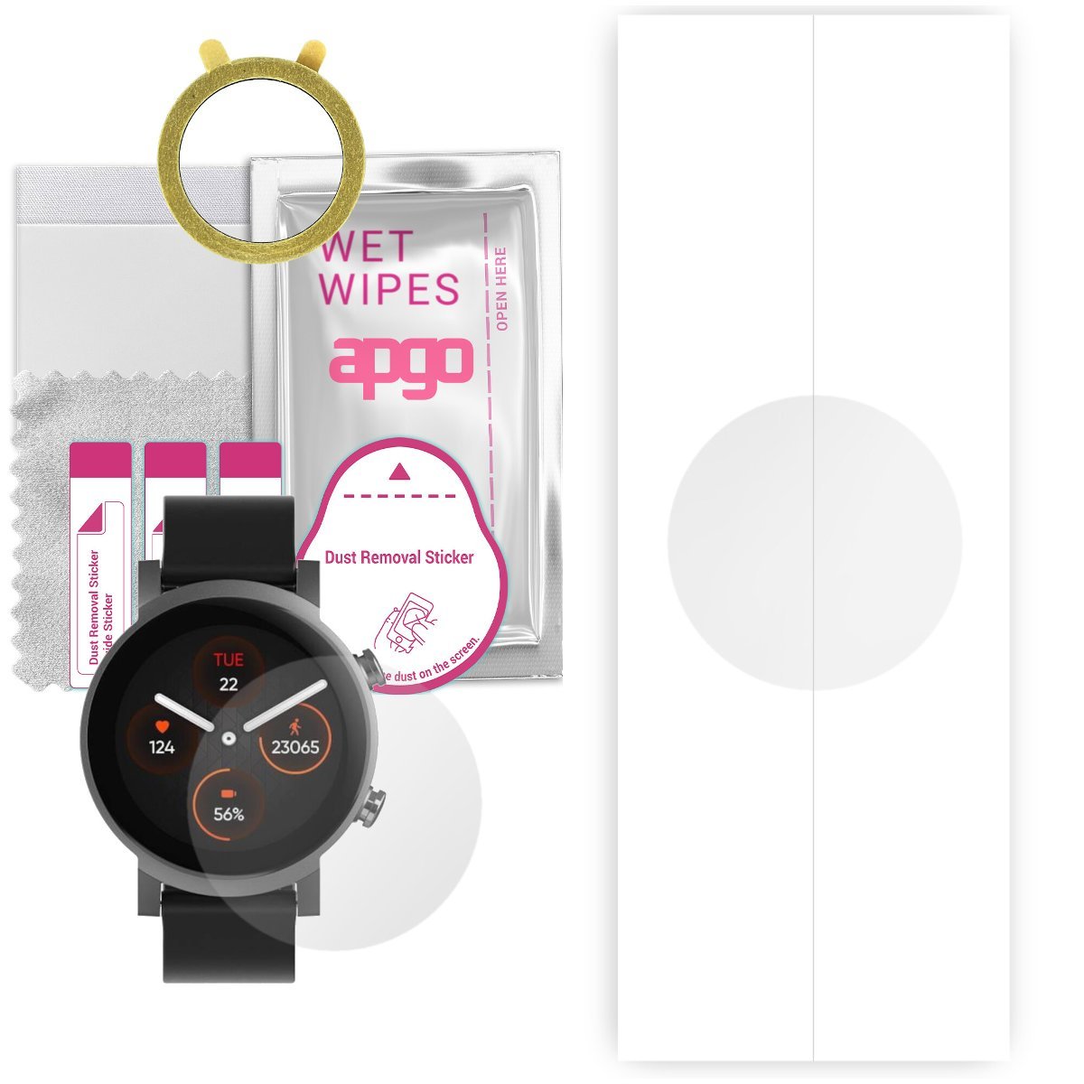 1x Folia hydrożelowa do Mobvoi TicWatch E3 - apgo Smartwatch Hydrogel Protection Ochrona na ekran smartwatcha