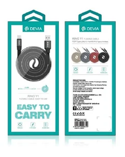 Devia Kabel USB-microUSB Ring Y1 szary 0,8m - Kable USB - miniaturka - grafika 1