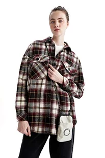 DeFacto Damska koszulka tunic, bordowy, XL - Koszulki i topy damskie - miniaturka - grafika 1