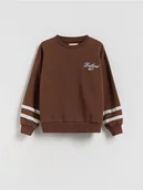 Bluzy dla dziewczynek - Reserved - Bluza z haftem - ciemnobrązowy - miniaturka - grafika 1