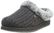 Kapcie damskie - Skechers Damskie kapcie Keepsakes - Ice Angel płaskie kapcie, szary - Grau Charcoal Cable Knit Sweater Faux Fur Trim Ccl - 35 EU - miniaturka - grafika 1