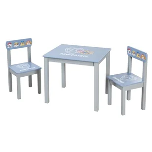 roba Zestaw Siedzący dla Dzieci Paw Patrol - 2 Krzesła Dziecięce + Stół - Zestaw Siedzisk/Meble z Pieskami z Kreskówek - Drewno Szare/Niebieskie - Od 18 Miesięcy - Stoliki dla dzieci - miniaturka - grafika 1