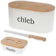 Chlebaki - CHLEBAK STALOWY + MASELNICZKA Z NOŻYKIEM + NÓŻ DO PIECZYWA 2775 - miniaturka - grafika 1
