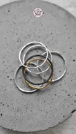 Pierścionki - Komplet 6 obrączek SLIM srebro mix - miniaturka - grafika 1