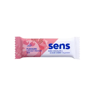 SENS Baton proteinowy z mąki ze świerszczy Pleasure 40 g wiśnia gorzka czekolada - Batony proteinowe - miniaturka - grafika 1