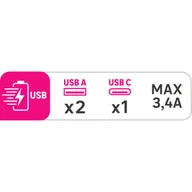 Ładowarki do elektronarzędzi - Ładowarka sieciowa 2x USB A i 1x USB C LEXMAN - miniaturka - grafika 1