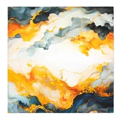 Apaszki i szaliki męskie - Jedwabna chusta damska niebiesko - pomarańczowa - miniaturka - grafika 1