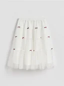 Sukienki i spódniczki dla dziewczynek - Reserved - Tiulowa spódnica z kokardkami - złamana biel - miniaturka - grafika 1