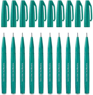 Pentel Pędzelek SES15C-12 długopis z końcówką z włókna 10 turkusowy - Długopisy - miniaturka - grafika 1
