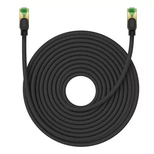 Kabel sieciowy w oplocie kat. 8 Baseus Ethernet RJ45, 40Gbps, 20m (czarny) - Kable miedziane - miniaturka - grafika 2