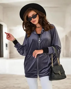 Royalfashion Rozpinana bluza z kapturem damska-Uniwersalny - Bluzki damskie - miniaturka - grafika 1