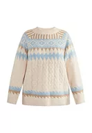 Swetry damskie - Jalene Damski sweter z dzianiny 15425016-JA03, beżowy brązowy niebieski, XL/XXL, beżowy, brązowy, niebieski, XL-XXL - miniaturka - grafika 1