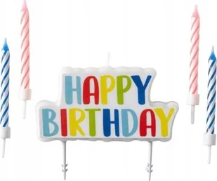 AMSCAN Świeczki urodzinowe Happy Birthday 4 sztuki 9904368 - Urodziny dziecka - miniaturka - grafika 1