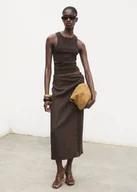 Spódnice - MANGO - Spódnica pareo z lnu czekoladowy - XXL - Kobieta - miniaturka - grafika 1