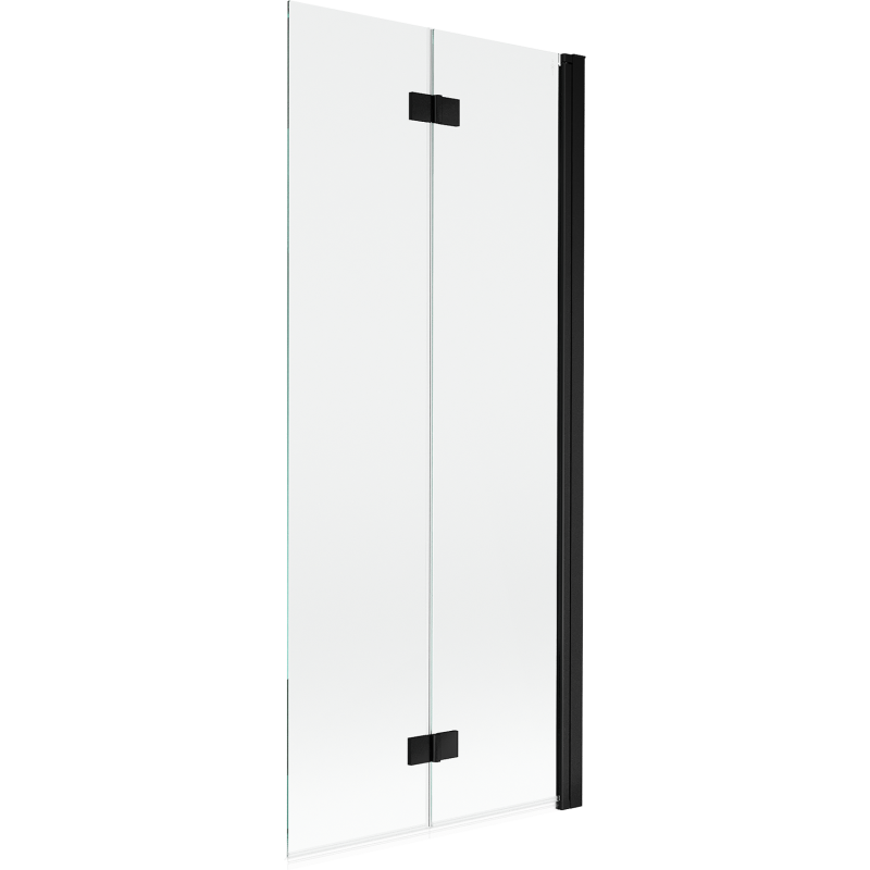 Mexen Mist parawan nawannowy 2-skrzydłowy prawy 80 x 150 cm, transparent, czarny - 8A9-080-002-70-00-P