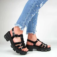 Sandały damskie - ZAXY POWER NN285039 Sandały damskie gumowe czarne - miniaturka - grafika 1