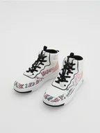 Buty dla dziewczynek - Reserved - Sneakersy za kostkę - złamana biel - miniaturka - grafika 1