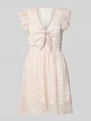 Sukienki - Sukienka szyfonowa taliowana z abstrakcyjnym wzorem model ‘ASTA LIFE’ - miniaturka - grafika 1