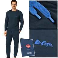 Piżamy damskie - Lee Cooper Piżama Męska Bawełniana Długa Granat Niebieska Logo Rozmiar L - miniaturka - grafika 1