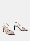 Sandały damskie - Mohito - Wzorzyste sandały na szpilce - wielobarwny - miniaturka - grafika 1