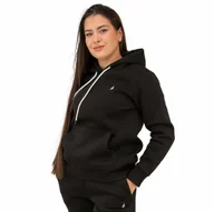 Bluzy damskie - Ciepła Bluza Damska Kangurka z Kapturem Na Chłodne Dni czarna Captain Mike  5XL - miniaturka - grafika 1