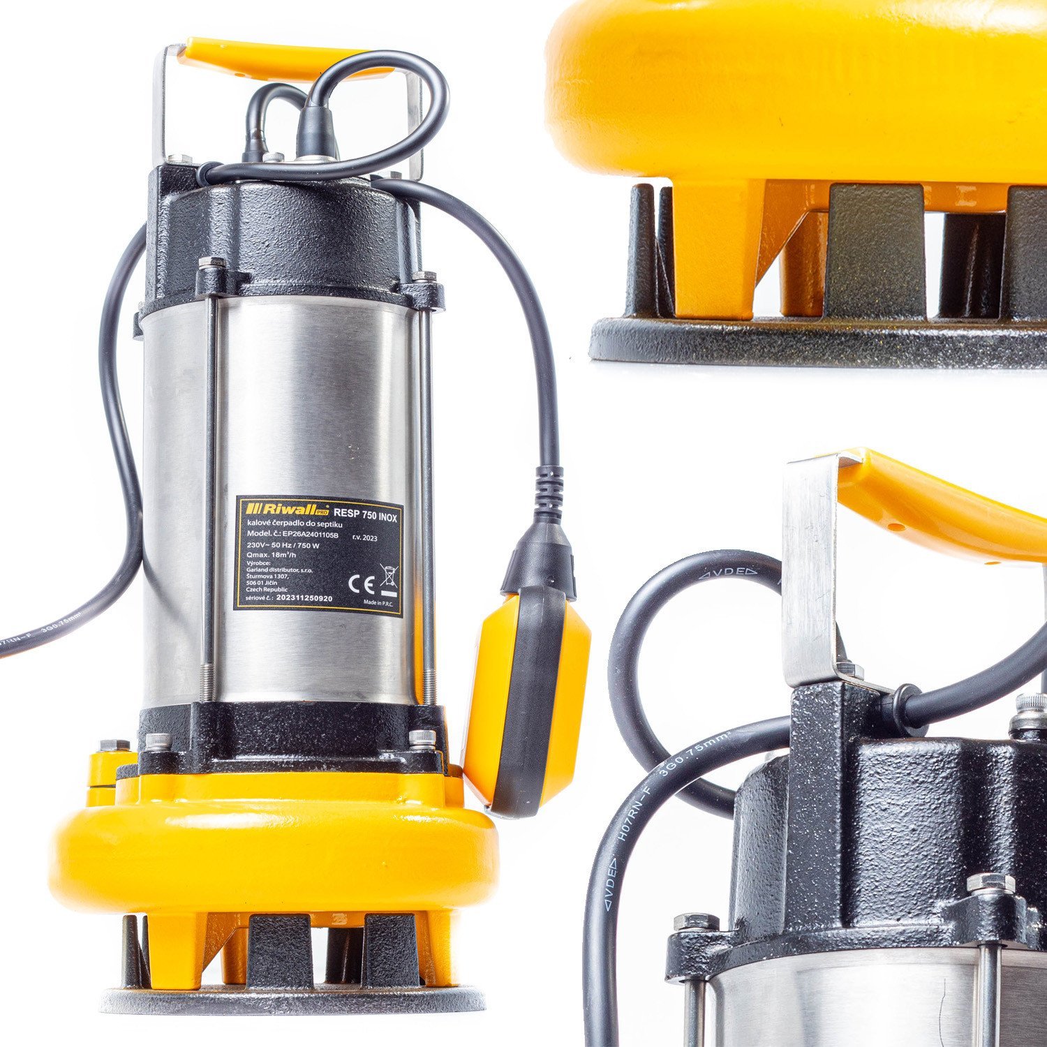 Garland Żeliwna pompa do brudnej i czystej wody szamba 18000 L/H RIWALL RESP750INOX