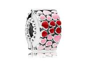 Charmsy - Pandora Valerio.pl Rodowany srebrny charms otwierany klips serce heart srebro 925 QS0657 QS0657 - miniaturka - grafika 1