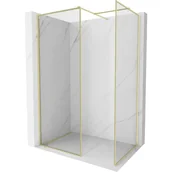 Ścianki i drzwi prysznicowe - Mexen Kioto-F ścianka prysznicowa Walk-in z ramką 85 x 80 cm, transparent 8 mm, złota szczotkowana - 800-085-202-04-55-080 - miniaturka - grafika 1