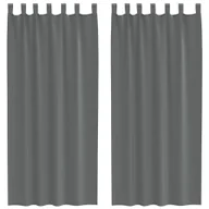 Zasłony - vidaXL Zasłony woalowe z pętelkami 2 szt. Ciemnoszary 140x225 cm - miniaturka - grafika 1