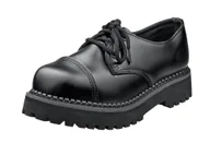 Botki męskie - krótkie glany GRINDERS - BOXER (CS STC BLACK) 3-dziurkowe-42 - miniaturka - grafika 1