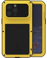 Etui i futerały do telefonów - LOVE MEI Etui pancerne + szkło Powerful do iPhone 15 Pro Max, żółte - miniaturka - grafika 1