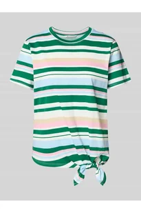 T-shirt o kroju regular fit z wiązanym detalem - Tom Tailor Denim - Koszulki i topy damskie - miniaturka - grafika 1