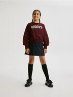 Bluzki dla dziewczynek - Reserved - Bluza z haftem - kasztanowy - miniaturka - grafika 1