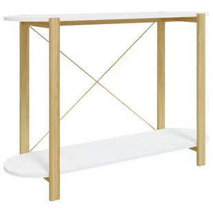 Stolik konsolowy, biały, 110x38x75 cm, materiał drewnopochodny Lumarko! - Konsole i sekretarzyki - miniaturka - grafika 3